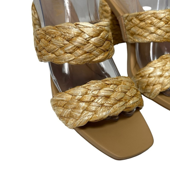 MIA Felicity Natural Raffia Double Band Heel Slip On Sandal Women’s Size 7.5 - Picture 12 of 16